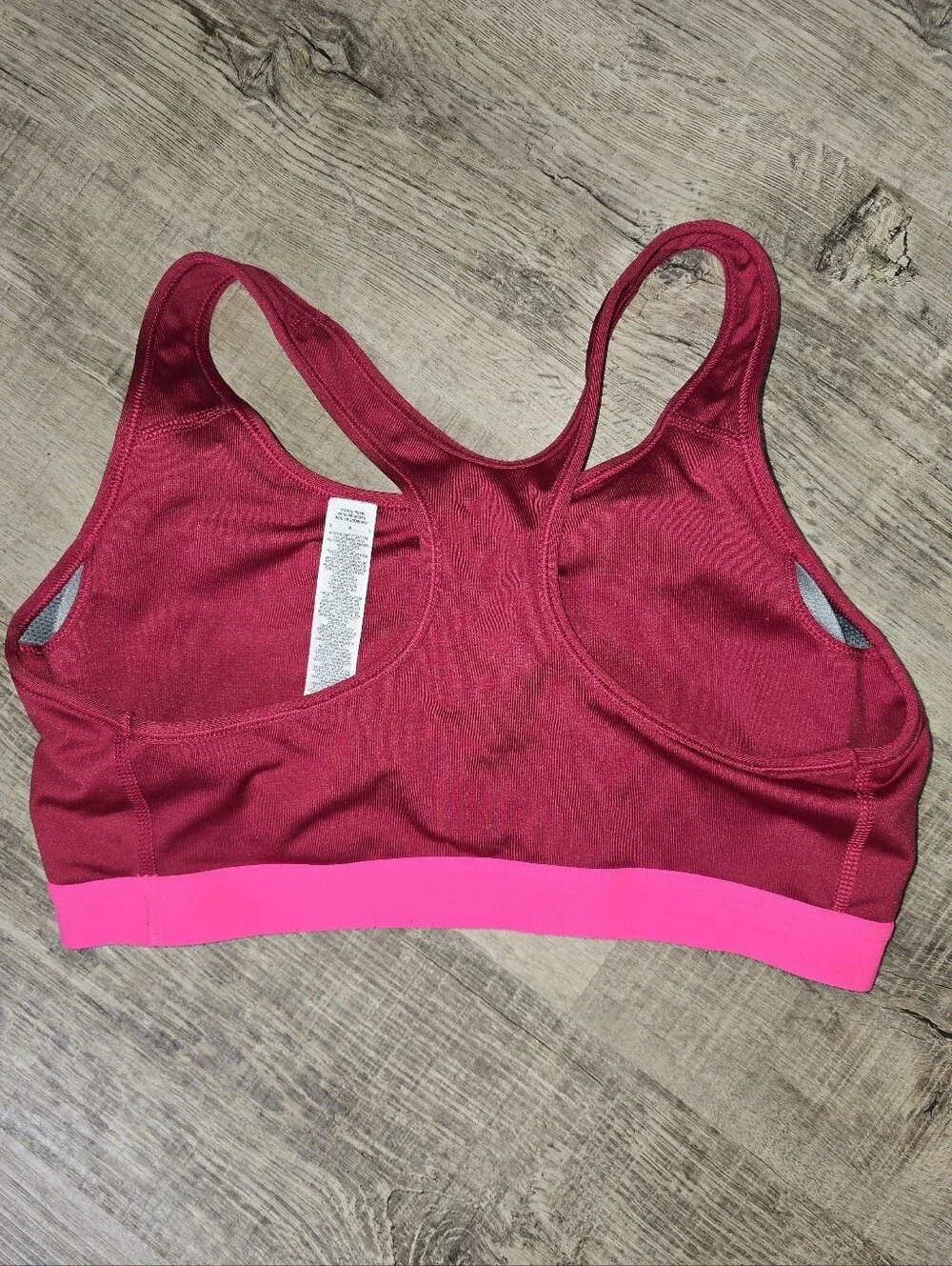Nike Dri-FIT Sports Bra Womens Large Pink Red Racerback Padded Medium Support